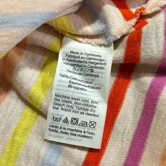 J. Crew Striped Boat Neck 3/4 Sleeve Top in Pink/Multicolor Size XXS - Picture 10 of 11